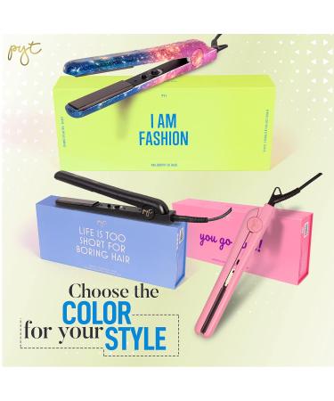 PYT Unicorn Pro Hair Straightener - Ceramic Flat Iron for All Hair Types | 150W Adjustable Temperature | Curl Wave & Straighten (Galaxy - Buy Online on GoSupps.com