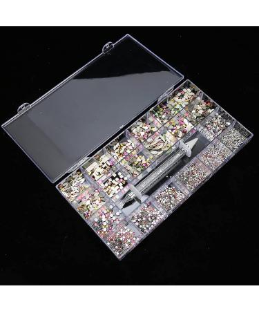 Nail Kit Glass Rhinestones Nail Rhinestones Kit Nail DIY Rhinestones Colorful Nail Art Rhinestones Kit for Household for Women Girls Nail Art Lovers - Buy Online on GoSupps.com