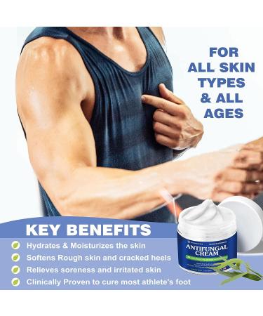 Tea Tree Oil Antifungal Cream - Athletes Foot, Jock Itch, Ringworm Treatment - Hydrating Anti Fungal Cream for Itchy Skin Relief - Buy Online on GoSupps.com