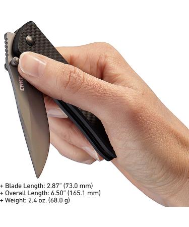 CRKT Drifter EDC Folding Pocket Knife - Gray Ti Nitride Blade, Thumb Stud Opening, Black G10 Handle - Everyday Carry - Pocket Clip - 6450K - Buy Online on GoSupps.com