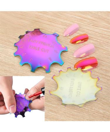 Nail Art Template Tool Easy French Smile Line Cutter Manicure Edge Trimmer Stainless Steel Nail Art Template Tool French Manicure Guide - Buy Online on GoSupps.com