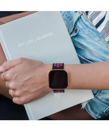 3 Pack Silicone Bands for Fitbit Versa 2/Versa/Lite/SE - Soft Breathable Sport Wristbands - Small Pack C - Black/Rose Purple, Black/Pink, Purple - Compatible with Fitbit Versa Smart Watch - Buy Online on GoSupps.com