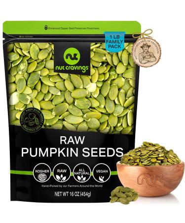 Raw Pumpkin Seeds Pepitas, Unsalted, Shelled, Superior to Organic (16oz - 1 LB) Bulk Nuts Packed Fresh in Resealable Bag - Healthy Protein Food Snack, All Natural, Keto Friendly, Vegan, Kosher 1 Pound (Pack of 1)