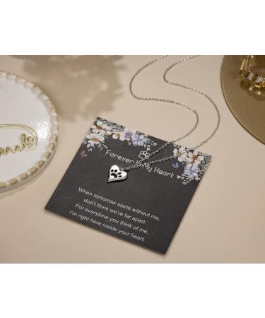 925 Sterling Silver Paw Pendant Necklace for Women - Loss of Pet Gifts, Pet Memorial and Sympathy Gift for Dog and Cat Lovers - Buy Online on GoSupps.com