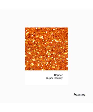 Hemway Premium Ultra Sparkle Copper Glitter - Multi-Purpose Metallic Flake for Arts Crafts Nails Cosmetics & More - Super Chunky 100g (3.5oz) - Buy Online on GoSupps.com