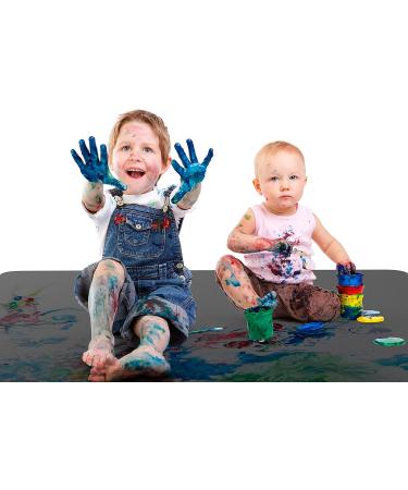Super Jumbo Splat Mat - Dark Grey Extra Large 60x60 Waterproof Washable Mess Mat for Art, Crafts, Playtime - Protective Floor/Table Cover - Buy Online on GoSupps.com