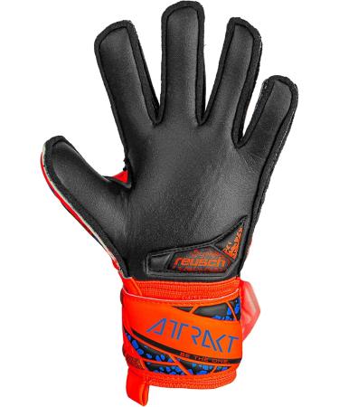 Reusch Unisex Youth Attrakt Silver Junior Goalkeeper Gloves - Size 6 | Orange-Blue-Black - International Shipping Available - Buy Online on GoSupps.com
