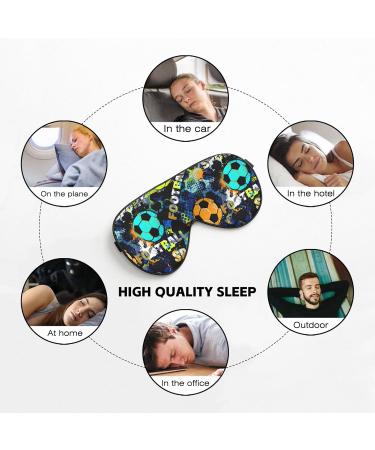 Buy Doodle Colored Football Sport Sleep Eye Mask | Soft Silk Blindfold for Travel & Rest - Buy Online on GoSupps.com