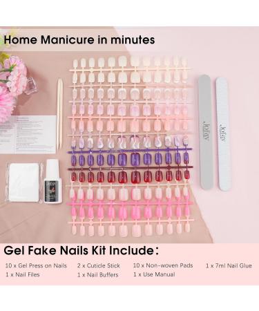 240 Pcs Press On Nails Short Acrylic Nail Tips with Glue | Classic Solid & French Designs | Salon Quality Artificial Nails - TZ10-16 - Buy Online on GoSupps.com