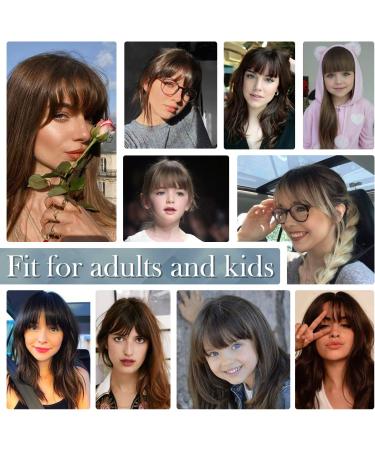 BARSDAR Clip in Fringe Human Hair 100% Real Hair Extensions - 6# Medium Brown French Bangs for Women - Buy Online on GoSupps.com