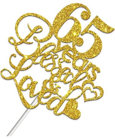 Tenhaisi Gold Glitter 65 Years Blessed & Loved Cake Topper - 65th Birthday / 65th Wedding Anniversary Cake Topper - Happy 65 Birthday - 65th Birthday / 65th Anniversary Party Decoration (65) - Buy Online on GoSupps.com