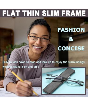 Ultra-Thin Folding Reading Glasses Anti Blue Ray | Lightweight TR90 Compact Readers for Men & Women - 2 PCS Black/Gunmetal 2.5x - Buy Online on GoSupps.com