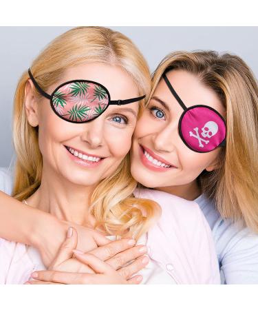 SATINIOR Silk Adjustable Eye Patch 4-Pack - Soft Lazy Eye Patches for Adults & Kids - Unicorn Skull Leaves Wave Design - Single Right or Left Pirate Eye Patch with Elastic Strap - Buy Online on GoSupps.com