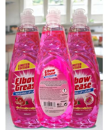 3 pack Elbow Grease Washing Up Liquid Pink Blush Limited Edition 600ml - Buy Online on GoSupps.com