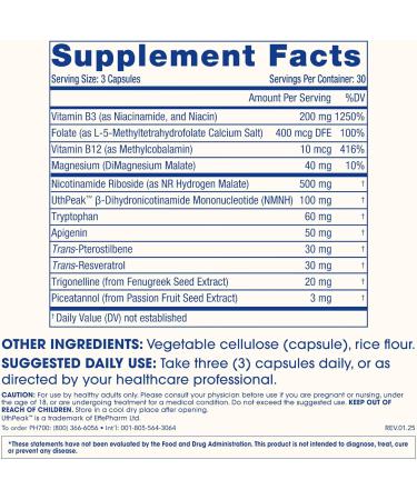 ProHealth NAD Triple Boost | 90 Capsules | 500 mg NR + NMNH Pterostilbene Apigenin and More | Builds Protects & Transforms NAD+ for Cellular Energy | USA Manufactured Triple Lab-Tested - Buy Online on GoSupps.com