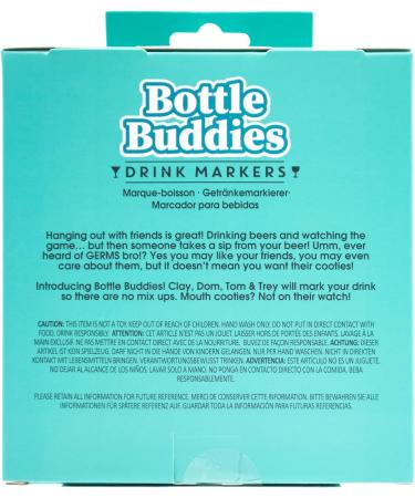 NPW Bottle Buddies Drink Markers Original Drinking Buddies & Glass Charms for Parties - Bachelorette Girls' Nights Family Get Together & More Novelty Gifts (4 Count) - Buy Online on GoSupps.com