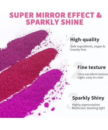 Saviland 48 Colors Chrome Nail Powder Set - Metallic Chrome for Mirror Effect Nail Art - DIY Manicure Decoration with Sponge Sticks - Home and Salon Use - Buy Online on GoSupps.com