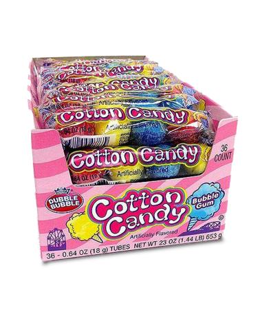 Dubble Bubble Bubble Gum Ball - Cotton Candy Bubblegum - Gumball Sweets - 18g Tubes Box of 36