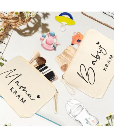 2PC Makeup Bag Set for New Moms | Thoughtful Gifts for First-Time Mothers | Cosmetic Bags for Expectant Moms - Buy Online on GoSupps.com