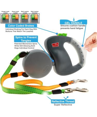 WIGZI Dual Doggie 3.0 Gel Retractable Leash - Grey | Best International Shipping for Dogs - Buy Online on GoSupps.com