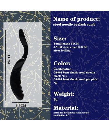 LFRANK 4 Packs Folding Eyelash Comb Stainless Steel Teeth Eyebrow Comb Lash and Brow Makeup Brush - Buy Online on GoSupps.com