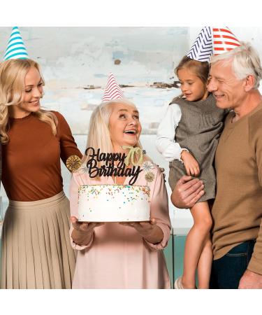 Shop Tortendendeko Black Gold 70th Birthday Cake Topper & Cupcake Decor - Perfect for Men & Women Celebration - Buy Online on GoSupps.com