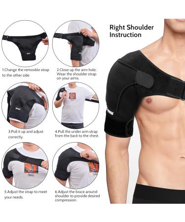 Ipow Adjustable Shoulder Support Brace - Unisex, Left or Right Shoulder, Size L - Buy Online on GoSupps.com