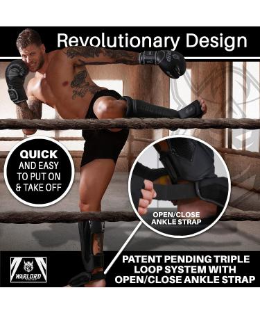 WARLORD Elite Muay Thai Shin Guards for Men MMA Gear  Kickboxing Shin Guards Sparring Gear MMA Training Equipment Muay Thai Pads MMA Shin Guards Shin Guards MMA Shin Pads Kickboxing Gear Martial Arts Small Black/Black - Buy Online on GoSupps.com