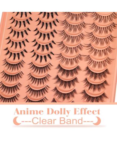 Mange Lashes 20 Pairs Natural Anime Eyelashes Extensions - DIY Cluster Wispy Curl False Eyelashes Pack - Newcally - Buy Online on GoSupps.com