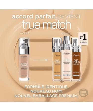  L'Oreal Paris L'Or al Paris True Match Foundation - 4D/W - Natural Coverage Foundation with Hyaluronic Acid and SPF 16 - 30 ml - Buy Online on GoSupps.com