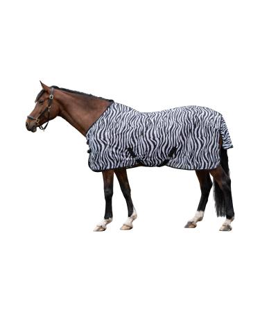 HKM 550679 Zebra fly rug with cross strap L white/black 145