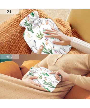 Buy Watercolor Heat Bottle - Cactus & Alpaca Design - 2L Hot Water Bottle for Pain Relief & Cramps - International Shipping Available - Buy Online on GoSupps.com