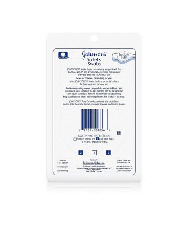 Johnson's Safety Ear Swabs for Babies & Children - Non-Chlorine Bleached Cotton - 55 ct - Buy Online on GoSupps.com