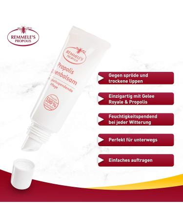Buy Remmele s Propolis Lip Balm 10ml | Natural Lip Care for Dry Lips - Nourishing Propolis & Gel e Royal - Buy Online on GoSupps.com