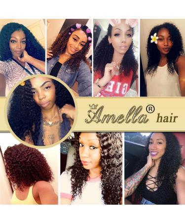 Amella Hair 8A Brazilian Curly Hair Weave 3 Bundles - 100% Virgin Kinky Curly Human Hair Extensions - Natural Black Color - 14/16/18 Inch Bundles - Buy Online on GoSupps.com