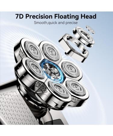 PEACEONE 7D Head Shaver for Bald Men - IPX7 Waterproof 5 in 1 Grooming Kit Rechargeable Wet/Dry Hair Trimmer with USB Charging & LED Display - Buy Online on GoSupps.com
