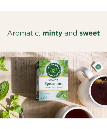 Traditional Medicinals - Organic Spearmint Herbal Tea (Pack of 6) - Refreshing and Minty - 96 Tea Bags Total Tea Spearmint 16 Count (Pack of 6) - Buy Online on GoSupps.com