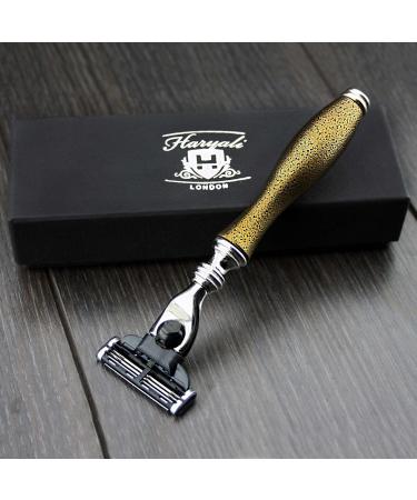 Haryali London Handmade Antique Black/Gold Razor | Premium Quality Shaving Tool for International Shipping - Buy Online on GoSupps.com