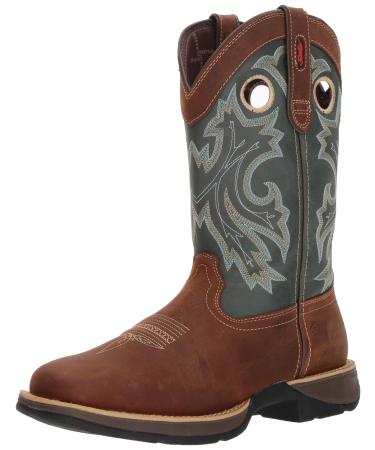Durango Unisex-Adult Rebel Pull-on Western Boot Mid Calf 9.5 Saddlehorn and Clover