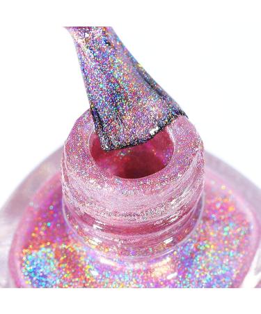 Cycullinyt Laser Gel Nail Polish Kit 8Pcs Shiny Easy Peel Off and Fast Dry Nail Polish Soak Off Sparkle Gel Polish for Manicure - Buy Online on GoSupps.com