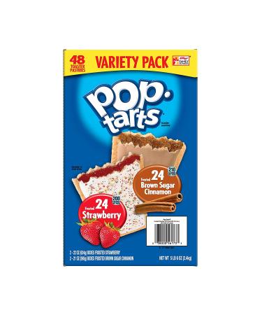Pop-Tarts Variety Pack - 32-48 Ct, Brown Sugar Cinnamon & Strawberry, Breakfast Pastries - Buy Online on GoSupps.com