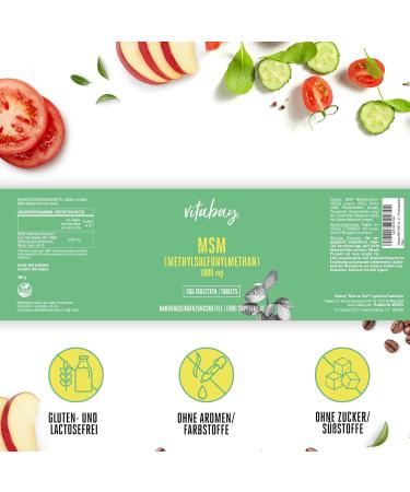 VITABAY High-Dosed MSM Capsules - 2000mg Daily Dose | 365 Vegan MSM Tablets for Joint Support | Premium Sulfur Supplement - Buy Online on GoSupps.com
