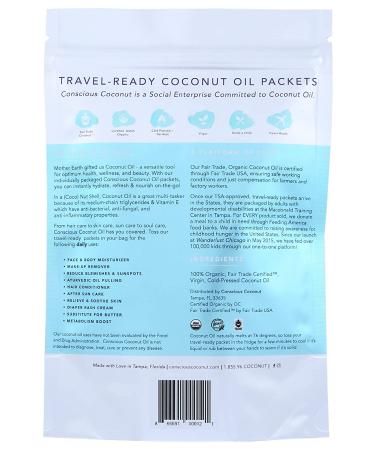 Certified Organic Fair Trade Coconut Oil Packets - 10 Packets, 0.25 Fl Oz Each - Buy Online on GoSupps.com