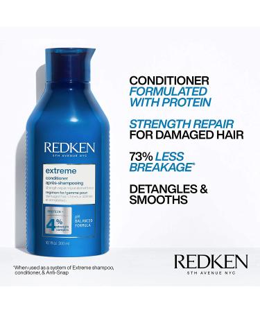 Redken Extreme Shampoo | Strengthen & Repair Damaged Hair | Protein-Infused Shampoo & Conditioner 10.1 Fl Oz - Buy Online on GoSupps.com