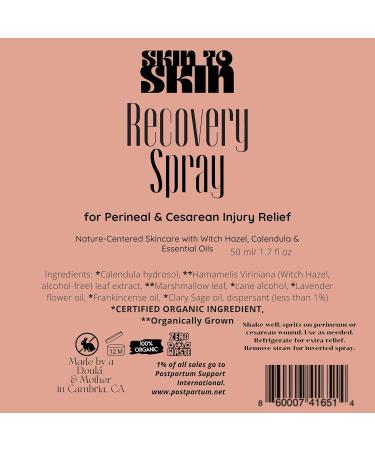 Skin to Skin Recovery Spray 50 ml | Natural Postpartum Spray | Calendula Witch Hazel & Frankincense | Perineal Relief Solution - Buy Online on GoSupps.com