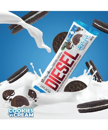 DIESEL New Zealand Protein Bar - Cookies n Cream - 50g (12 Pack) - Buy Online on GoSupps.com