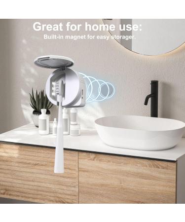 Portable Toothbrush Case Holder with Fan Drying - Rechargeable Cleaner for Electric & Manual Toothbrushes (White - Buy Online on GoSupps.com