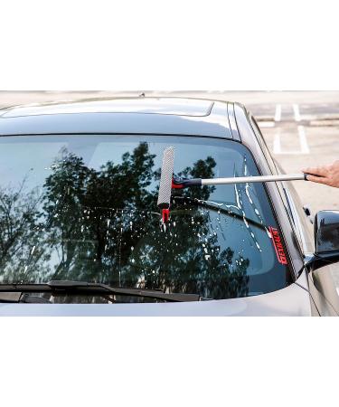 DSV Professional Window Squeegee | 2-in-1 Cleaner with Sponge & Rubber Strip | Telescopic Pole | 127.5cm Extension | Multi-Angle Cleaning - Buy Online on GoSupps.com