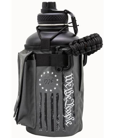 Iron Infidel Battle Bottle - Half Gallon Insulated Water Bottle with Paracord Handle, Large 64 oz Stainless Steel Water Jug with Rugged, Removable Sleeve for Keys, Wallet, & Phone (Betsy Ross 2 Liter) 64 Oz Bottle - Betsy Ross