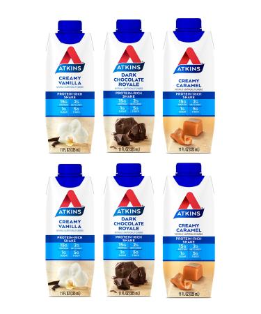 Atkins Gluten Free Protein-Rich Shake Keto Variety Pack - 11 Fl Oz (Pack of 6)